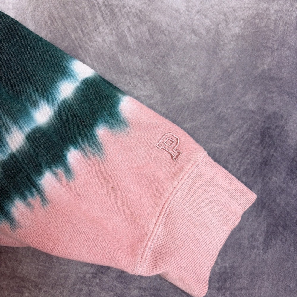 Pink Victoria's Secret Sweatshirt Green Pink Tie Dye Crewneck Oversized Medium - Picture 3 of 6
